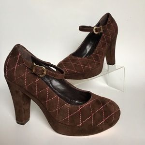 Marchez Vous Capucine Maryjane Quilted Pumps Sz 6